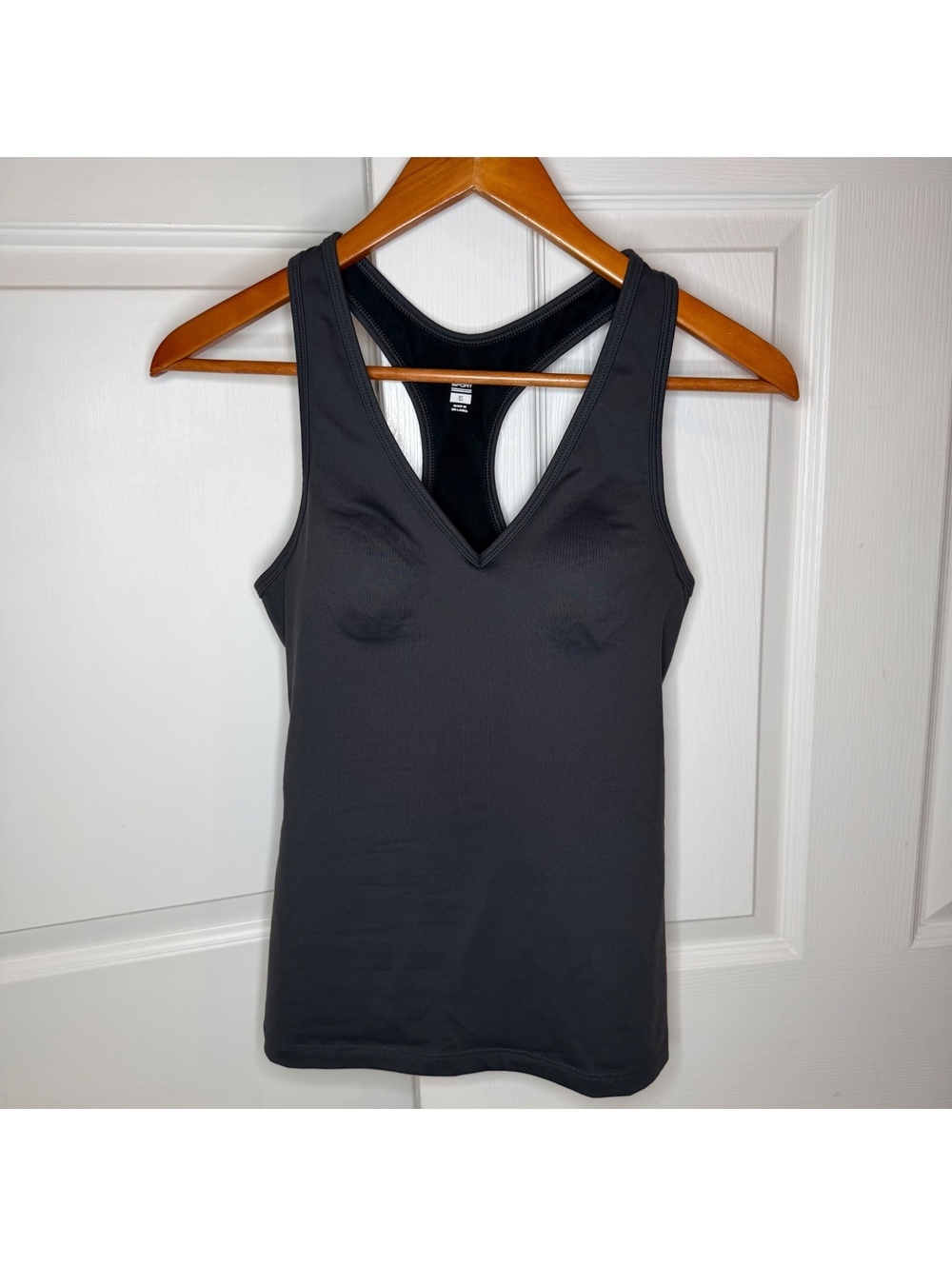 Victorias Secret VSX Black Racerback Tank Built In Underwire Bra Womens S